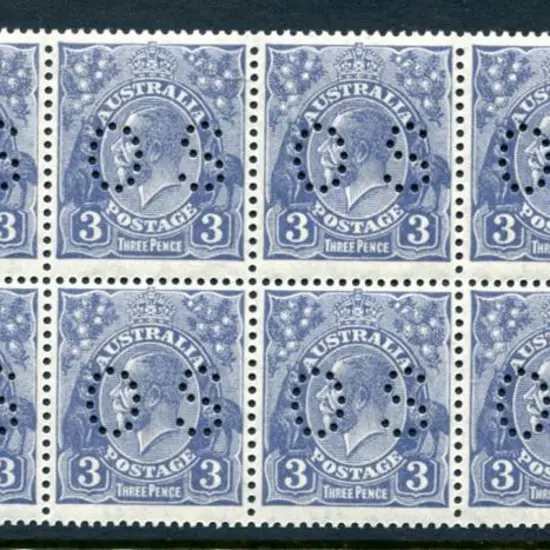 1929 3d blue Die II, SMW, perf. 13½x12½ perfined ...