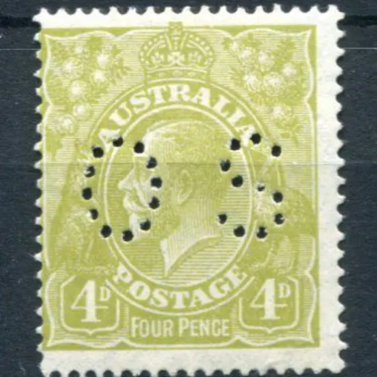 1926/30 4d greenish-olive, SMW perf. 14 perfined ...