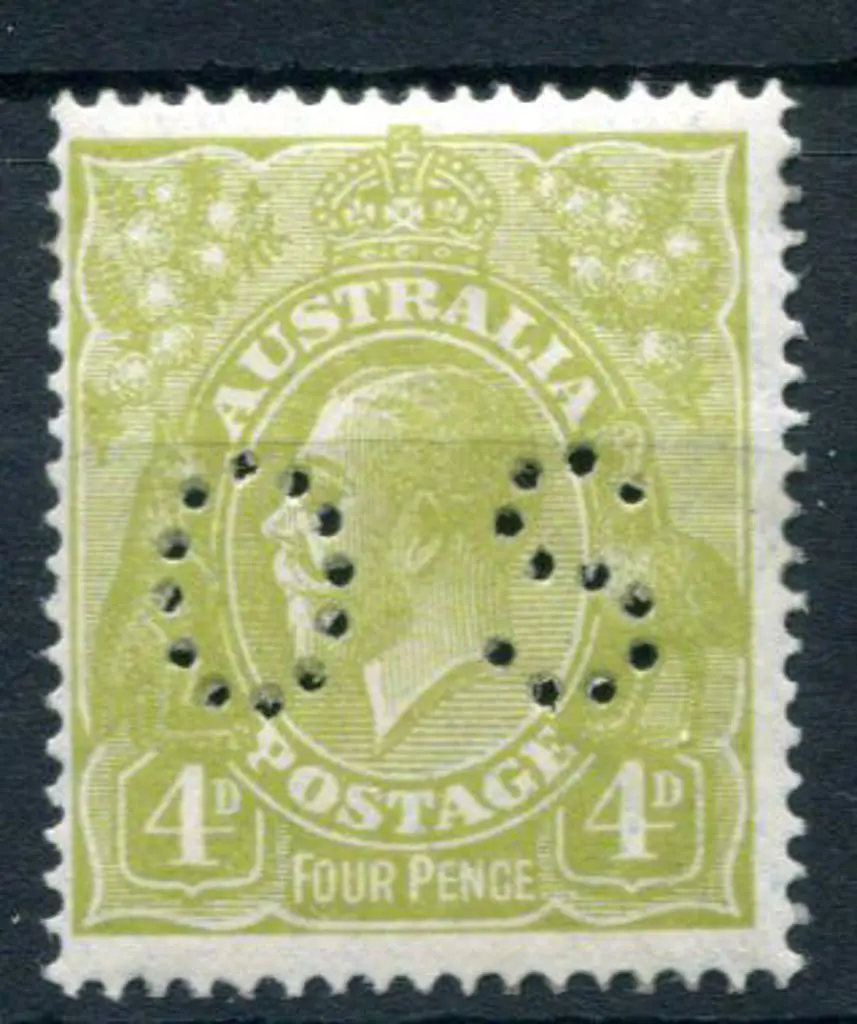1926/30 4d greenish-olive, SMW perf. 14 perfined ... Image 1++
