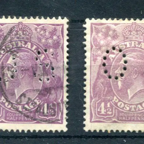 1926/30 4½d violet & pale violet shades, SMW perf ...