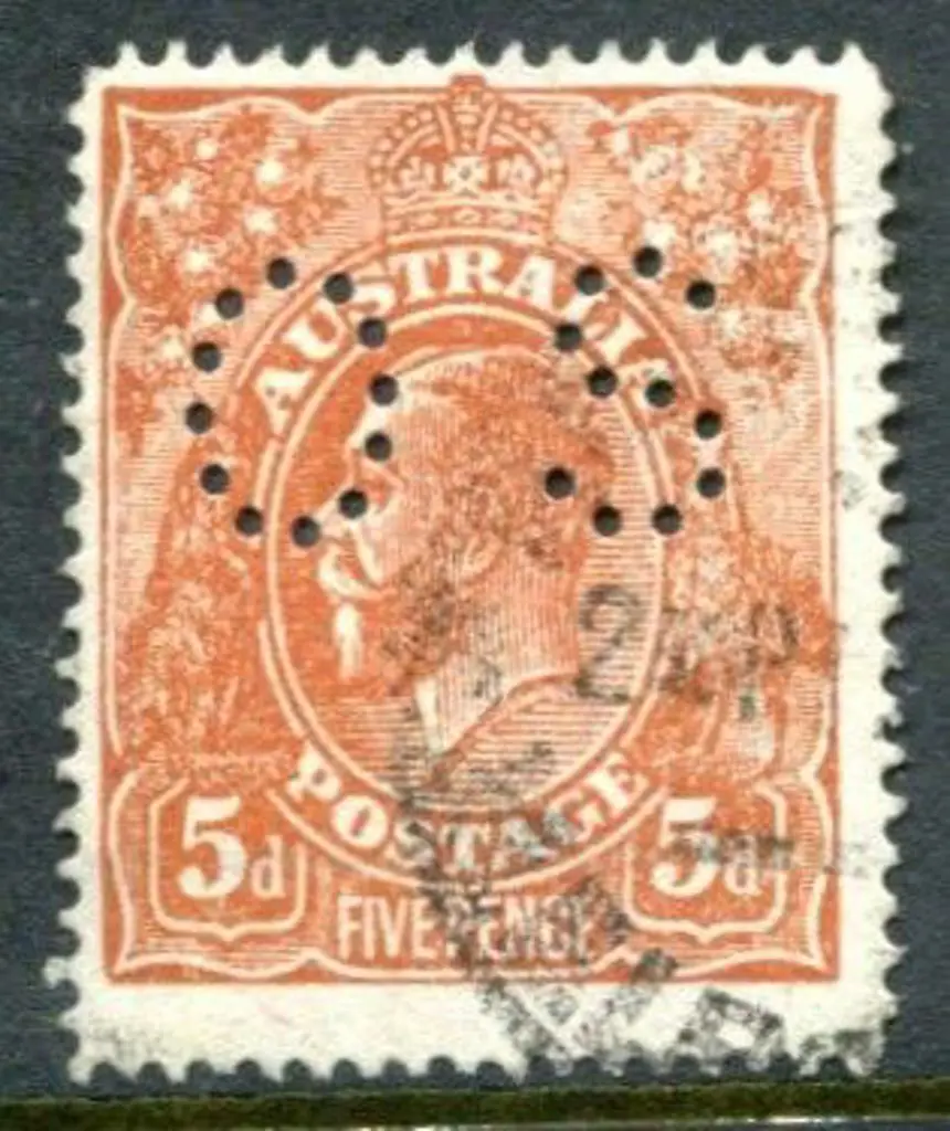 1914/20 5d bright chestnut SLP on rough paper ... Image 1++