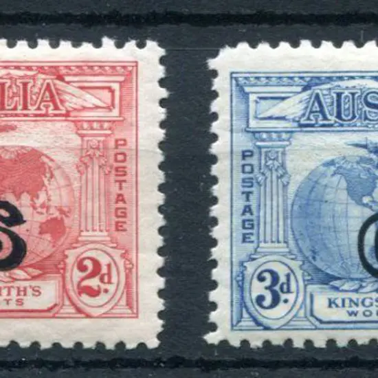 1931 2d & 3d Kingsford Smith pair ovptd "OS". MLH ...
