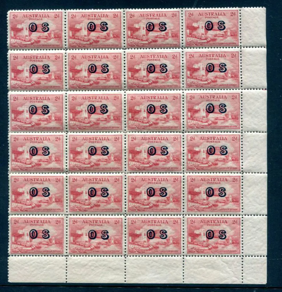 1932 2d Sydney Harbour Bridge ovptd "OS" in bottom ... Image 1++