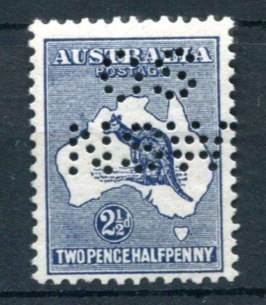 1913 2½d indigo, 1st wmk perfined "OS/NSW". Fresh ... Image 1++