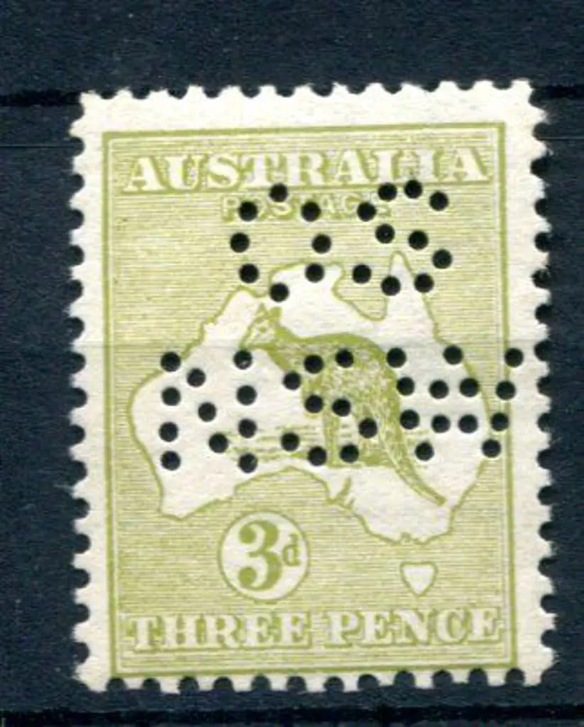 1913 3d pale olive-green Die I, 1st wmk perfined ... Image 1++
