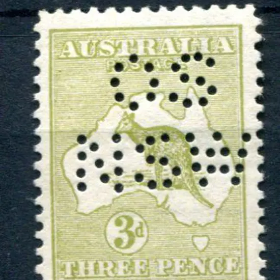 1913 3d pale olive-green Die I, 1st wmk perfined ...