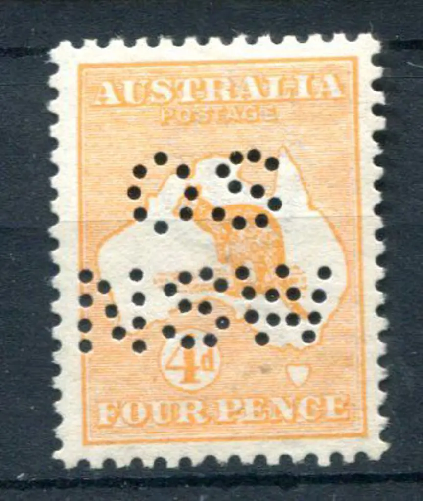 1913 6d blue, 1st wmk perfined "OS/NSW", located ... Image 1++