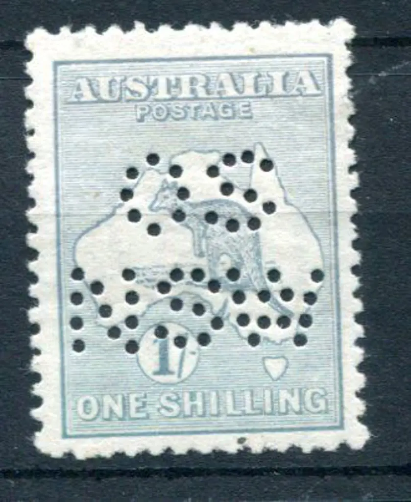 1913 1/- pale blue-green, 1st wmk perfined ... Image 1++