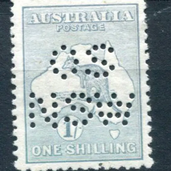 1913 1/- pale blue-green, 1st wmk perfined ...