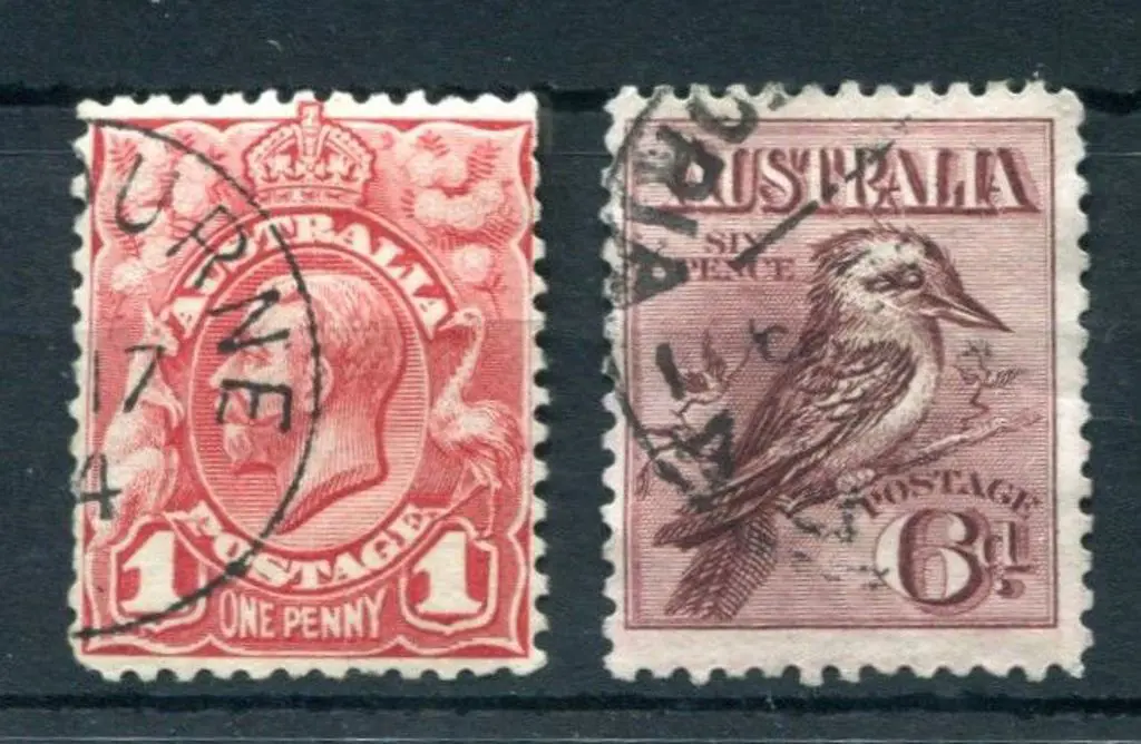 1914 1d engraved carmine-red CTO with JY 17 14 ... Image 1++