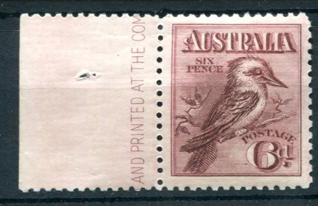 1914 6d engraved kookaburra. MUH with left part ... Image 1++