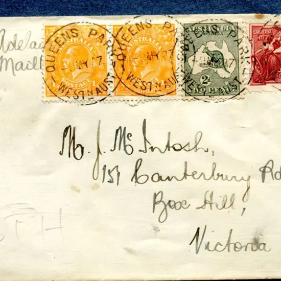 1927 (9th May) "Perth-Adelaide Air Mail" in m/s on ...