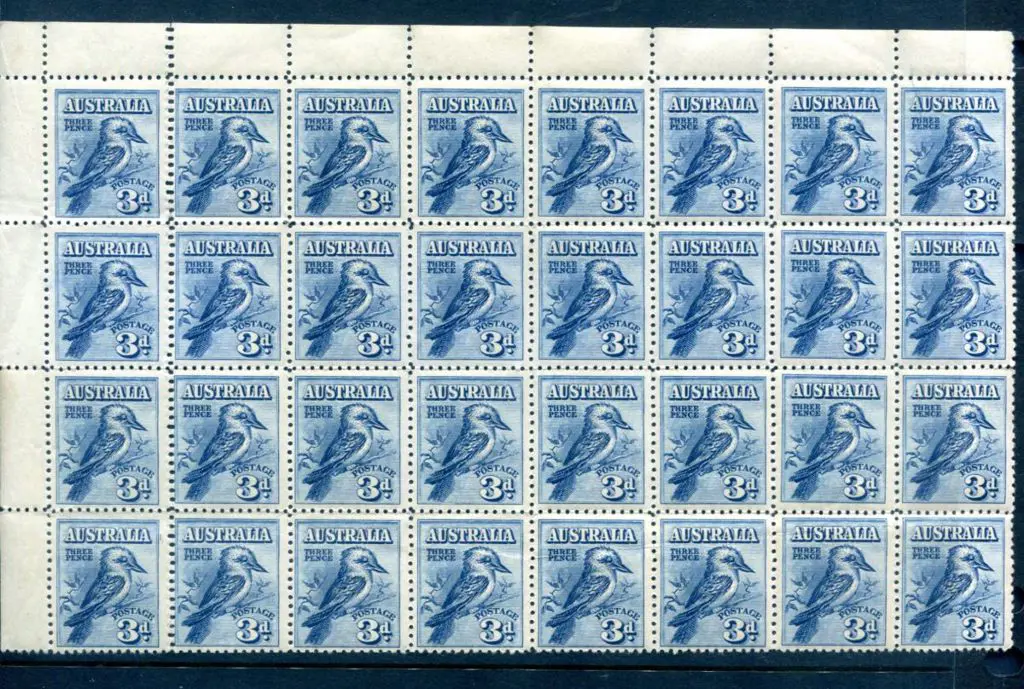 1928 3d blue kookaburra in top left corner block ... Image 1++