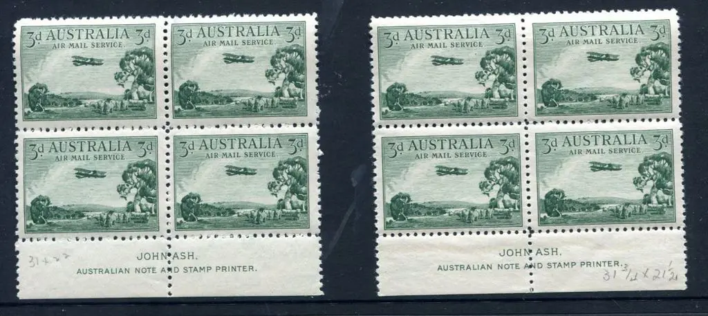 1929 3d Airmail in both types A & B John Ash ... Image 1++