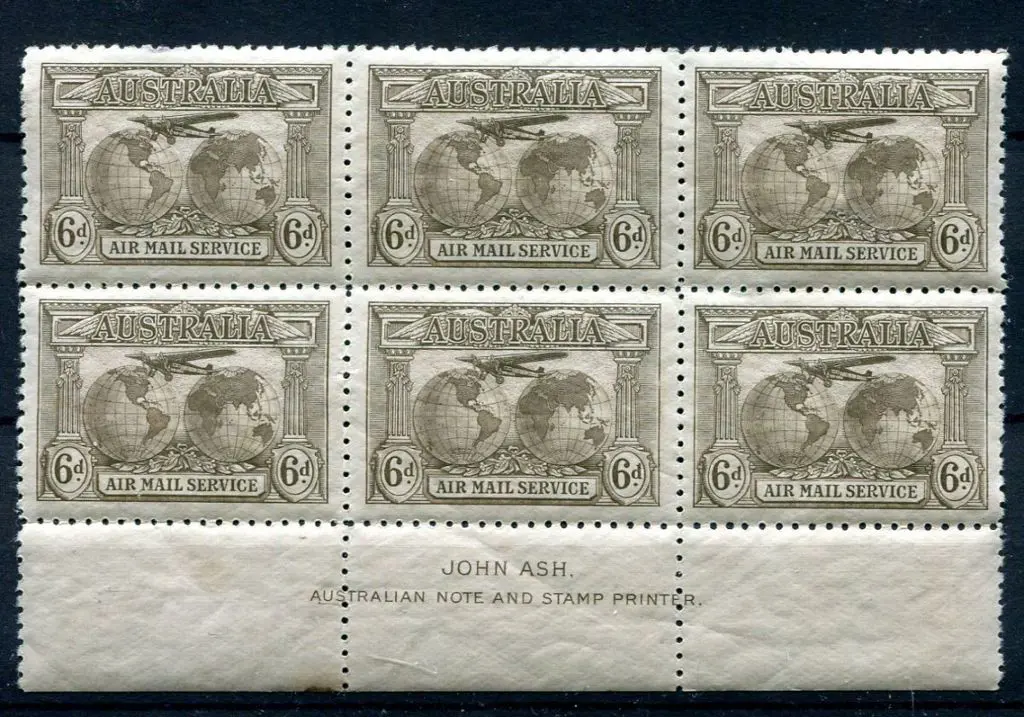 1931 6d Kingsford Smith Air Mail Service Plate 1 ... Image 1++