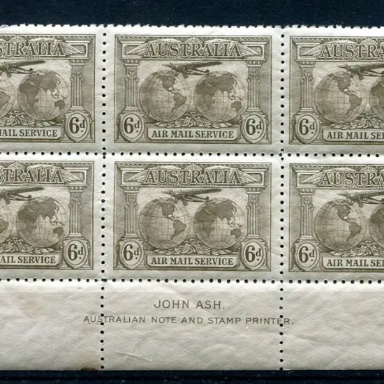 1931 6d Kingsford Smith Air Mail Service Plate 1 ...