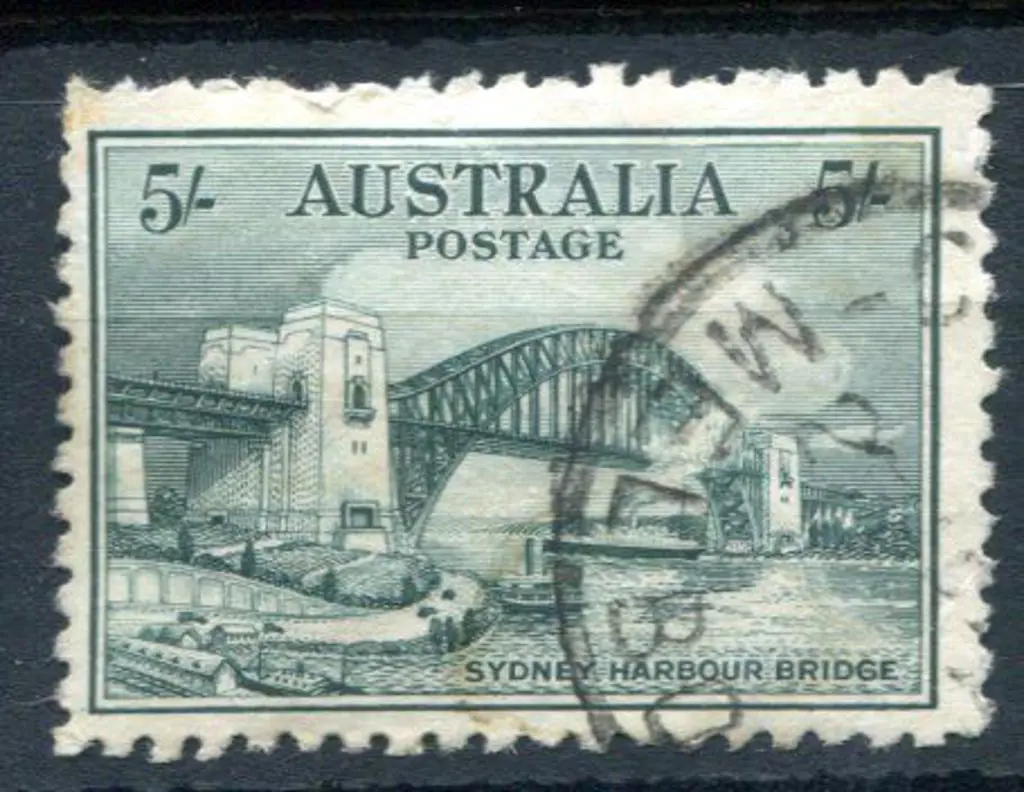 1932 5/- Sydney Harbour Bridge commercially used ... Image 1++