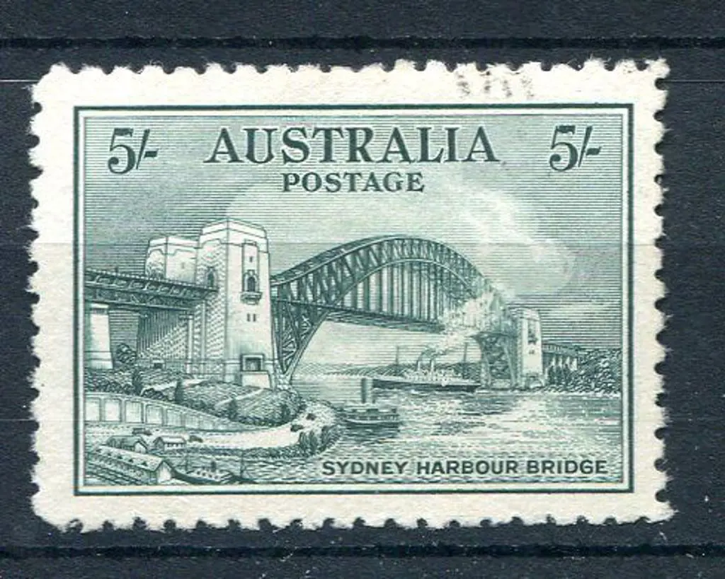 1932 5/- Sydney Harbour Bridge. CTO without gum & ... Image 1++