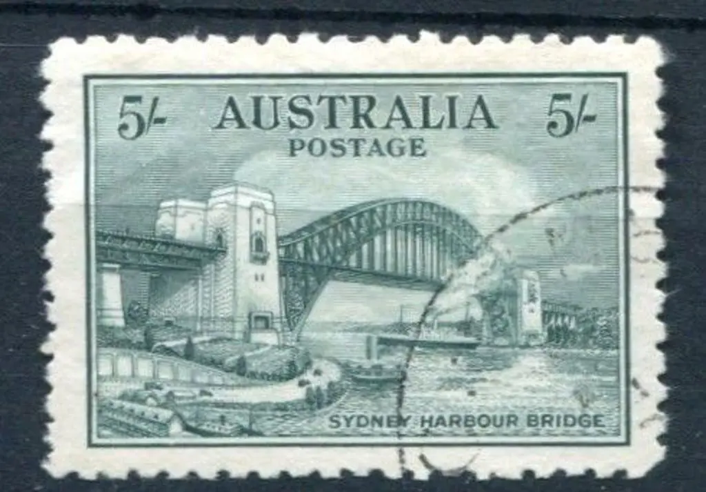 1932 5/- Sydney Harbour Bridge. CTO without gum. ... Image 1++