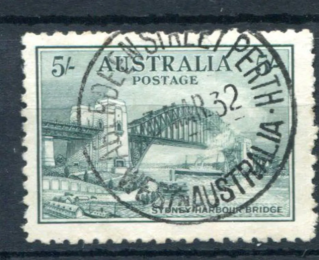 1932 5/- Sydney Harbour Bridge. CTO with a superb ... Image 1++