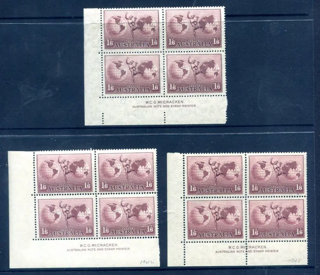 1937/48 1/6d Hermes set of 3 printings all in ... Image 1++