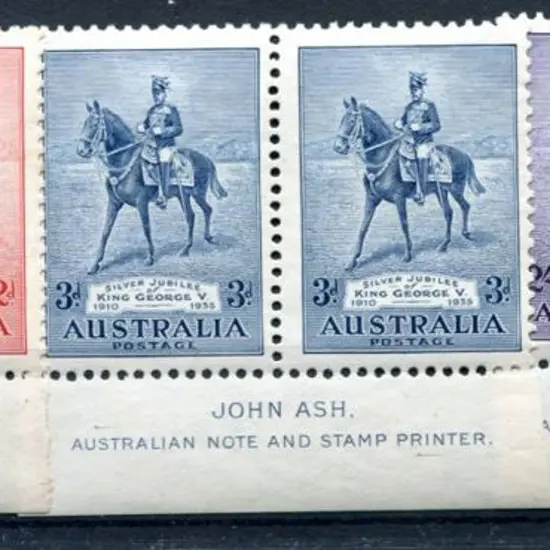 1935 Silver Jubilee set of 3 in John Ash imprint ...