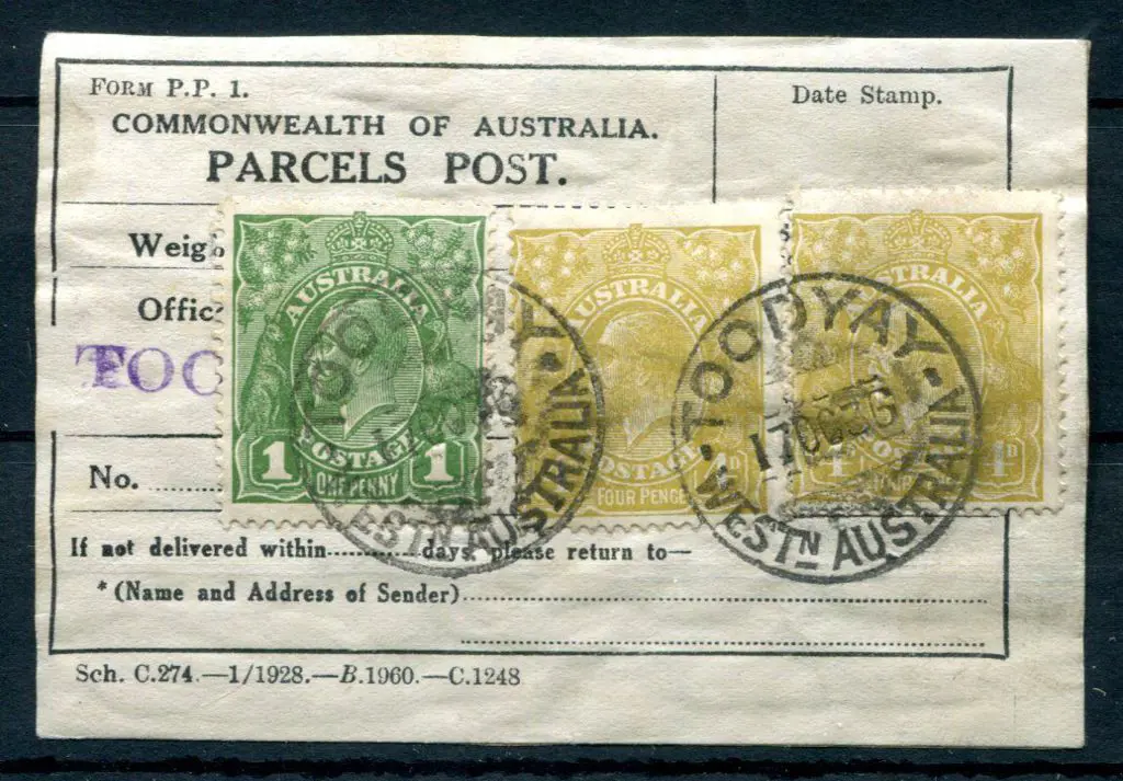 1936 (17th Oct) "Parcels Post" Form P.P. 1 with 1d ... Image 1++
