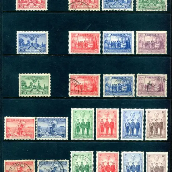 1936 Cable pair, 1936 SA Cent, 1937 NSW & 1940 AIF ...