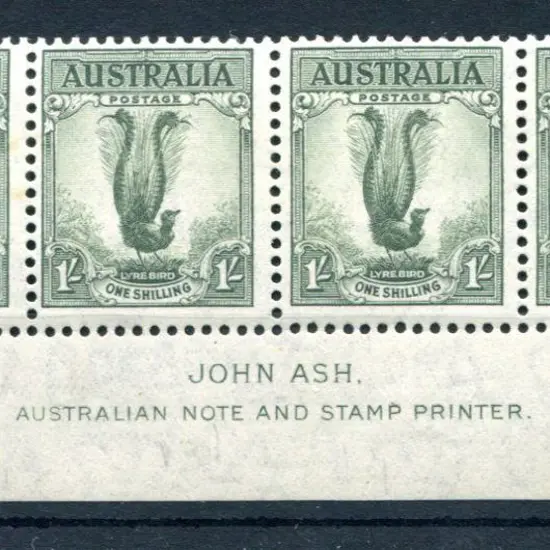 1937/59 1/- Lyrebird, Perf. 13½x14 in John Ash ...