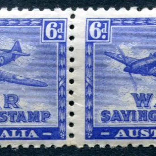 1940 6d Spitfire War Savings Stamp horiz pair in ...