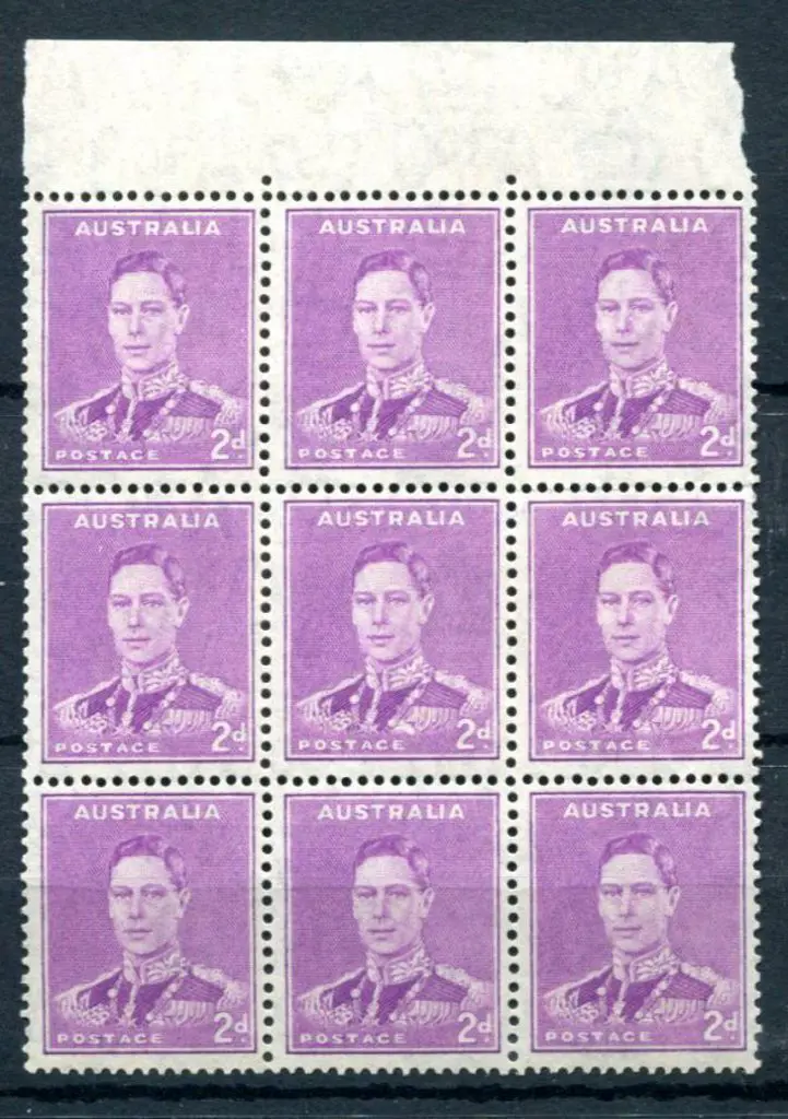 1941 2d bright purple KGVI with "medal flaw" in ... Image 1++