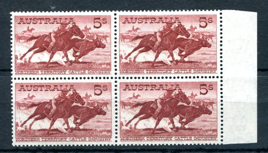 1959/64 5/- Cattleman on white paper in MUH ... Image 1++