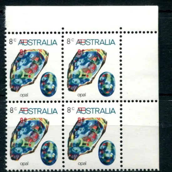 1974 9c on 8c Opal with "surcharge misplaced to ...