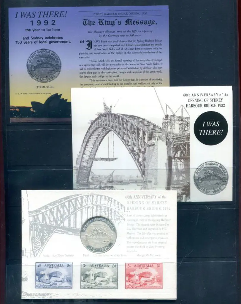 1992 60th Anniv Sydney Harbour Bridge Replica Card ... Image 1++
