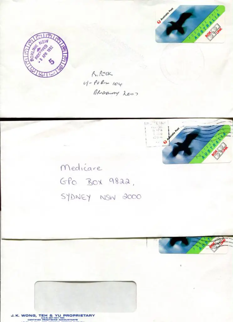 1992-1994 Box Link Postage Paid S/A labels on 10 ... Image 1++