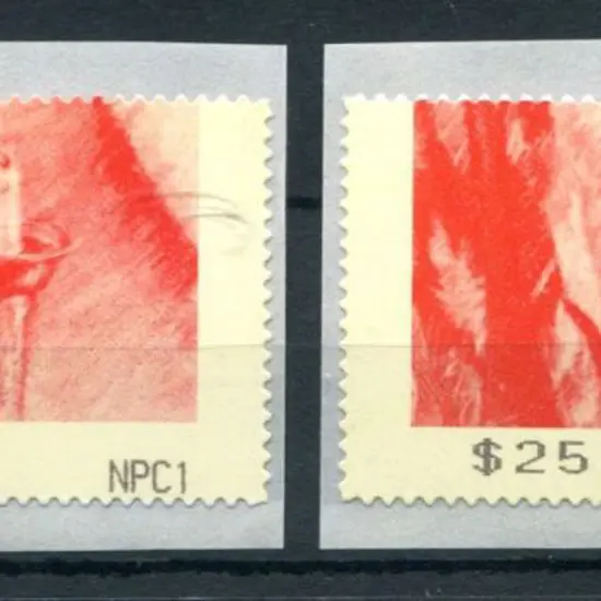 1993 $25.50 CPS dummy trial labels x 2 with ...