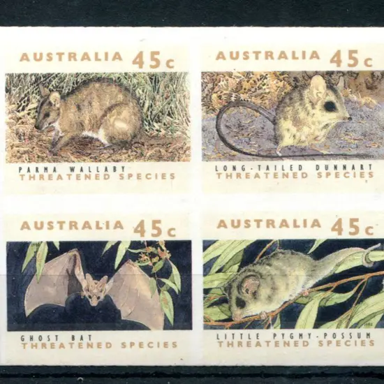 1994 45c Threatened Species S/A block of 4 totally ...