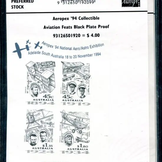 1994 Aeropex Aviation Feats Black Plate Proof ...