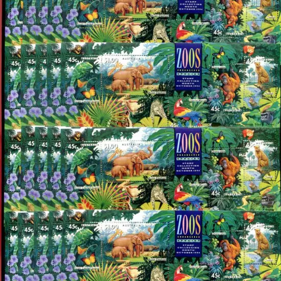 1994 Zoos M/S's ovptd "Sydney Stamp Show" ...