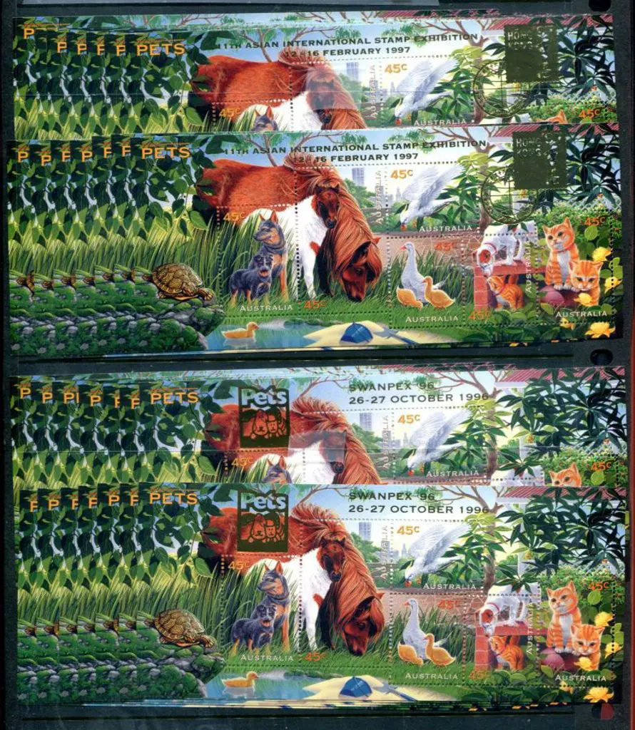 1996 Pets M/S's ovptd “Hong Kong International ... Image 1++