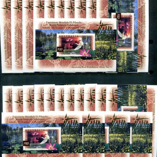 1997 $10 Kakadu M/S's ovptd “ITALIA ‘98 ...