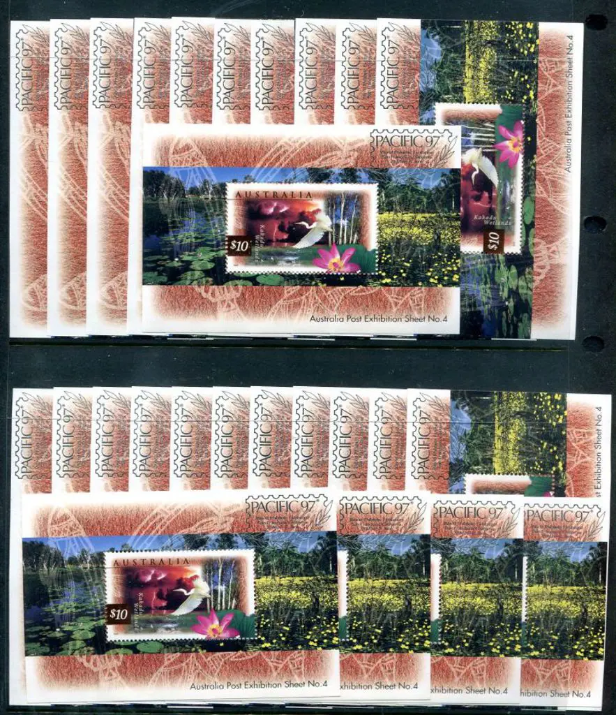 1997 $10 Kakadu M/S's ovptd “PACIFIC ‘97 World ... Image 1++