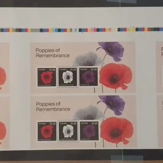 2023 "Poppies of Remembrance" complete strip of 3 ...