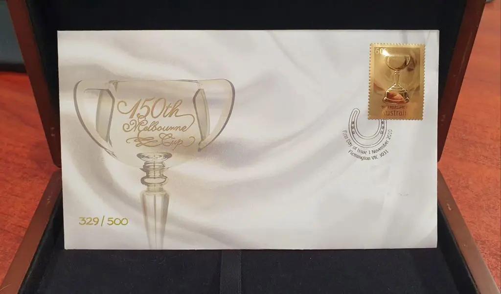 2010 60c 150th Anniv. Melbourne Cup gold stamp on ... Image 1++