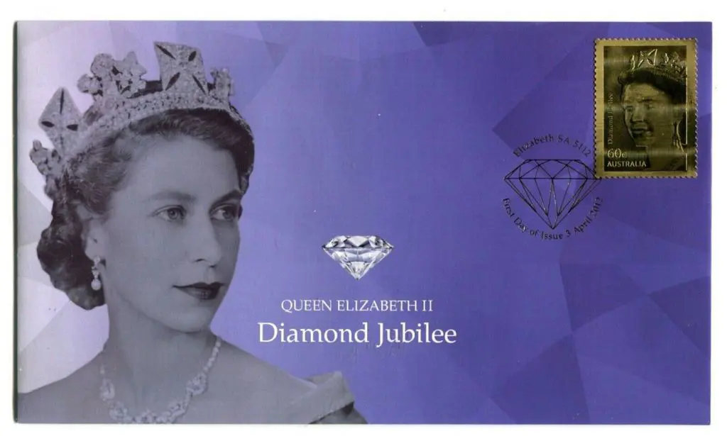 2012 (3rd Apr) QEII Diamond Jubilee Gold Stamp FDC ... Image 1++