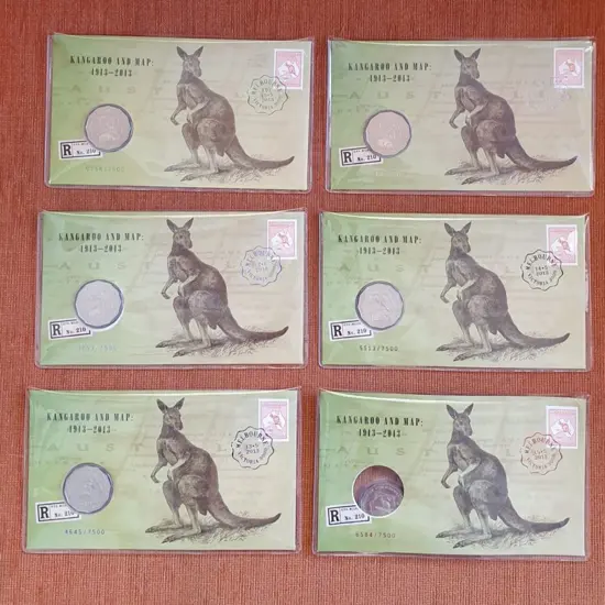 2013 (10th-15th May) Kangaroo & Map 50c coin with ...