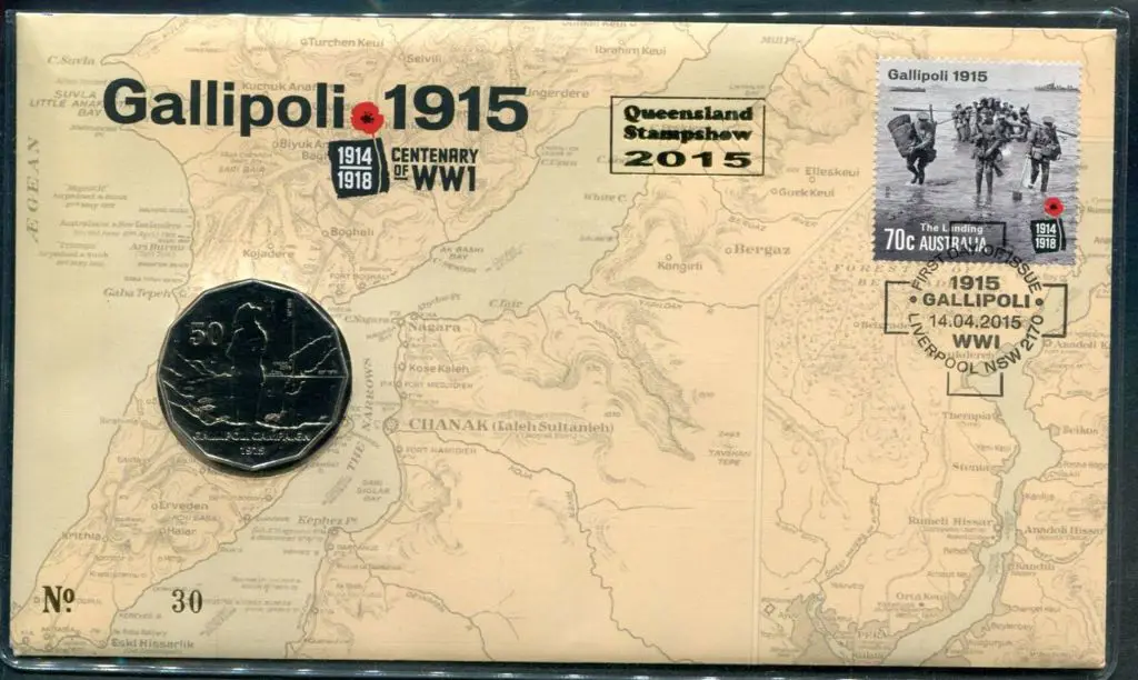 2015 (14th Apr) 1915 Cent of WWI - Gallipoli 50c ... Image 1++