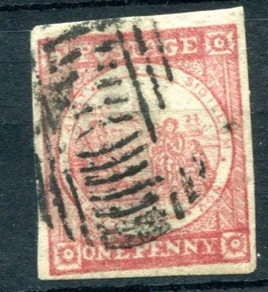 1850 1d reddish-rose shade Sydney View "no clouds" ... Image 1++
