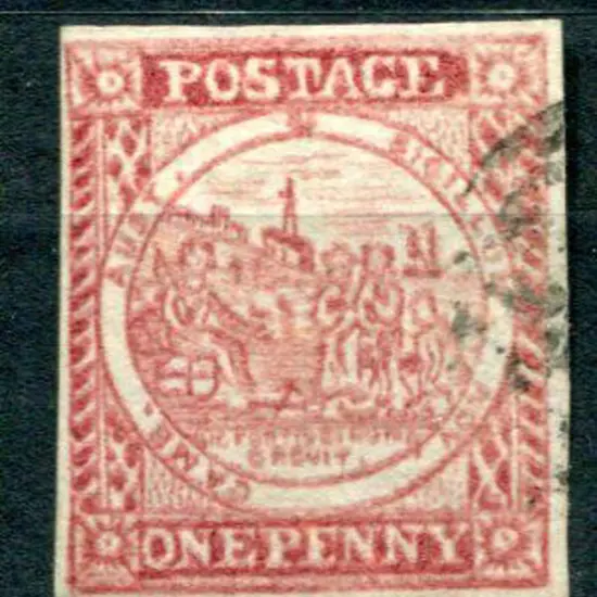 1850 1d gooseberry-red Sydney View "with clouds" ...