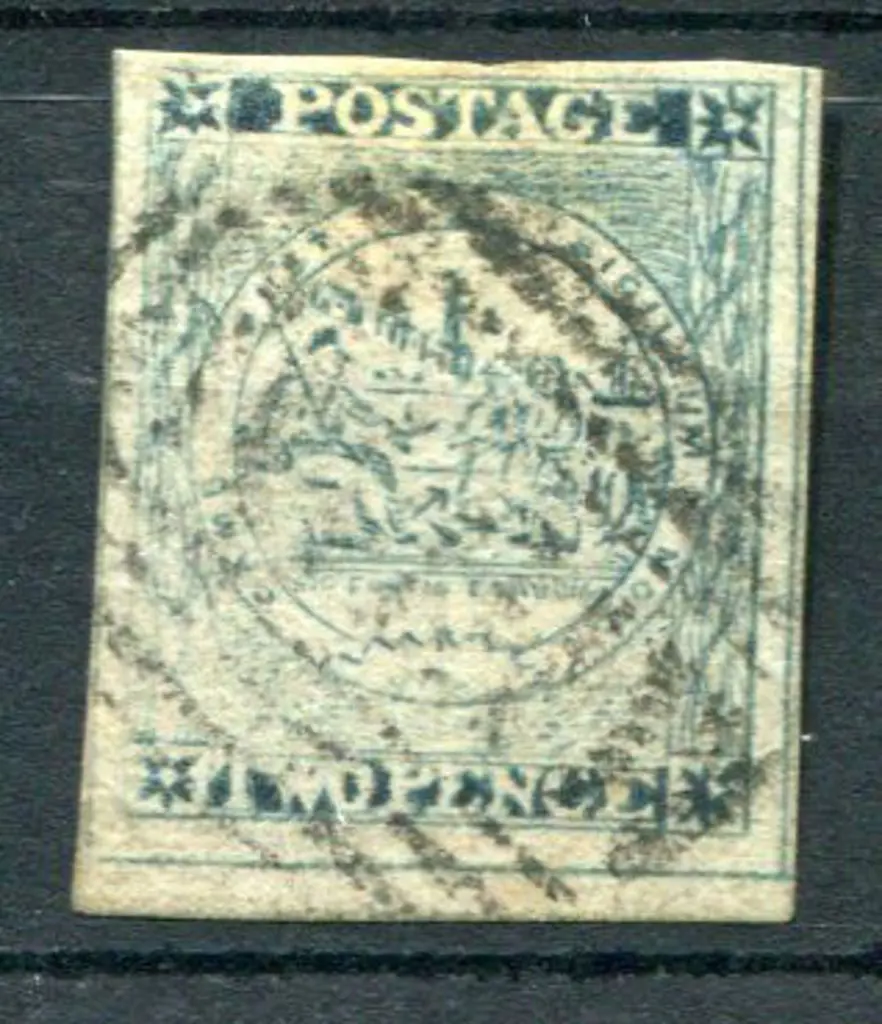 1856 2d Prussian blue Sydney View "worn ... Image 1++